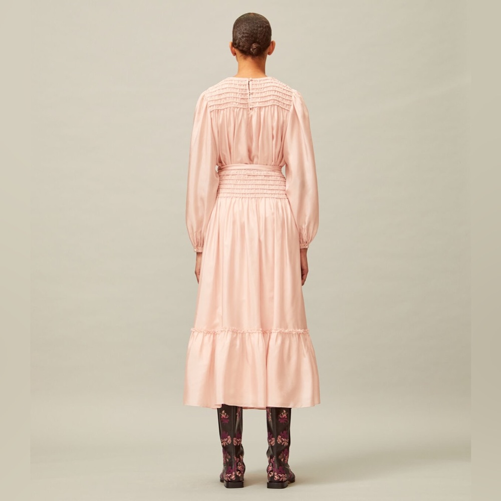 NWT $448 Tory Burch Corded Silk Belted Pink Top Blouse - Picture 3 of 7